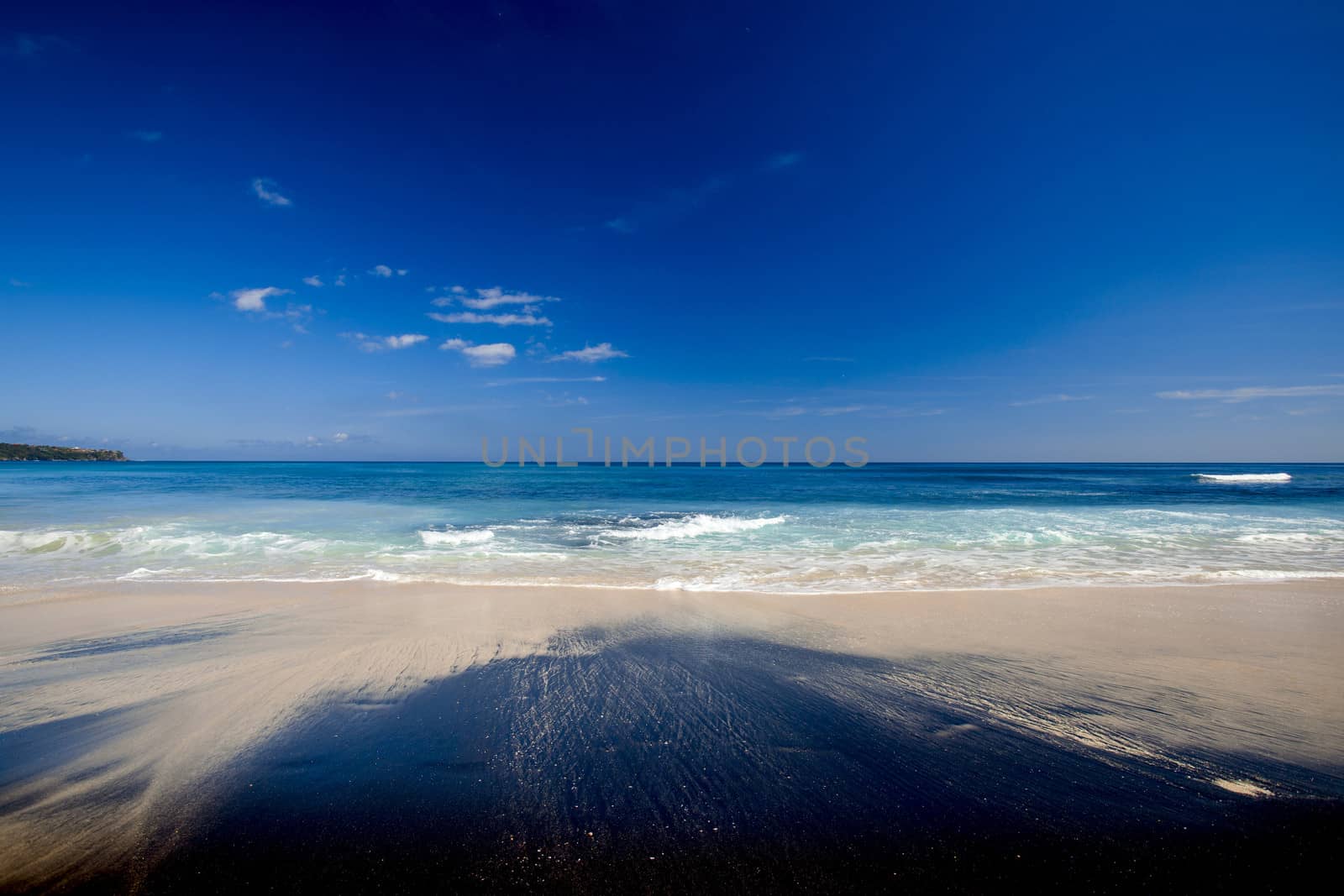 Beautiful landscape of a tropical beach with a beautiful blue sky