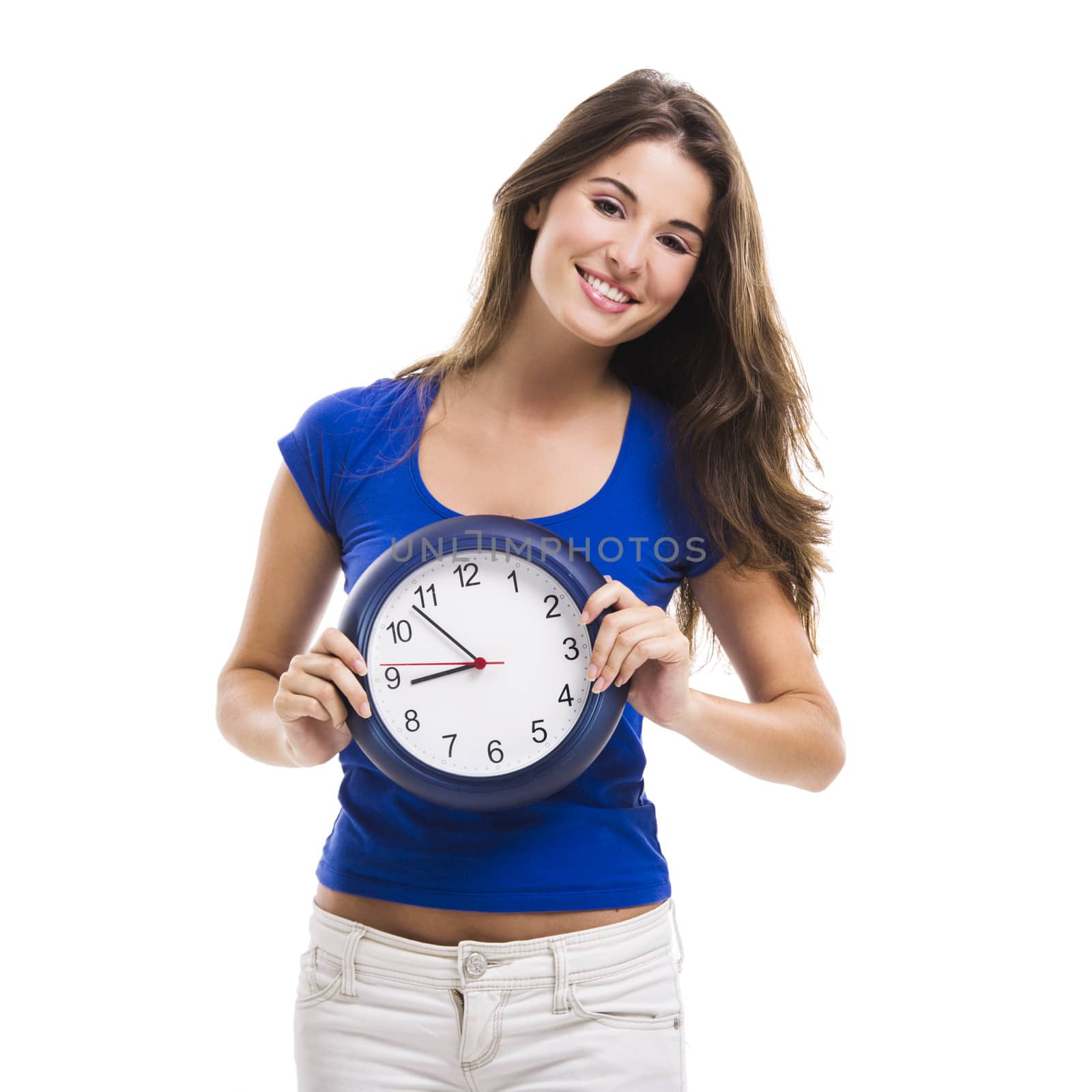 Beautiful woman with a clock by Iko