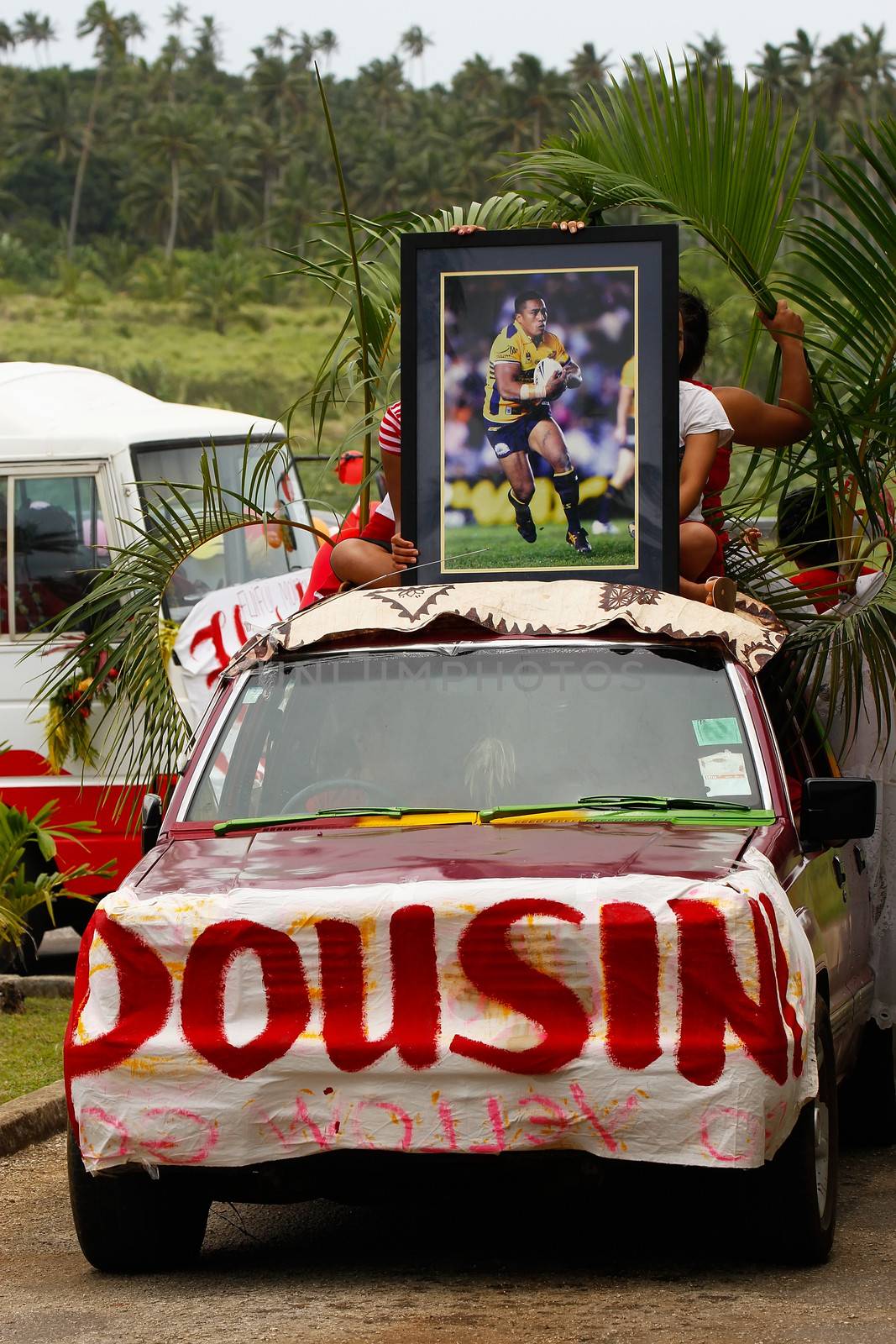 People celebrate arriving Fuifui Moimoi on Vavau island, Tonga by donya_nedomam