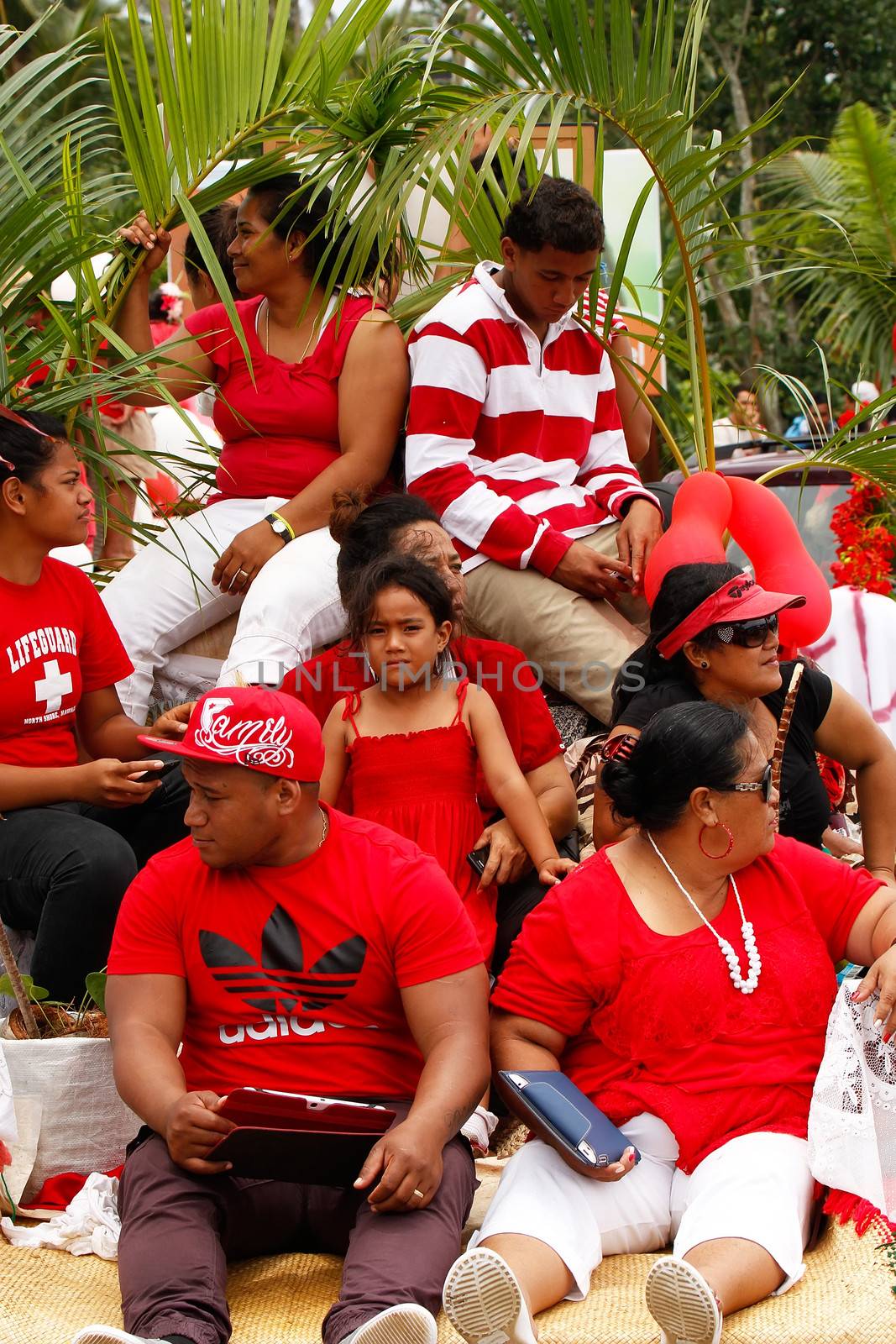 People celebrate arriving Fuifui Moimoi on Vavau island, Tonga