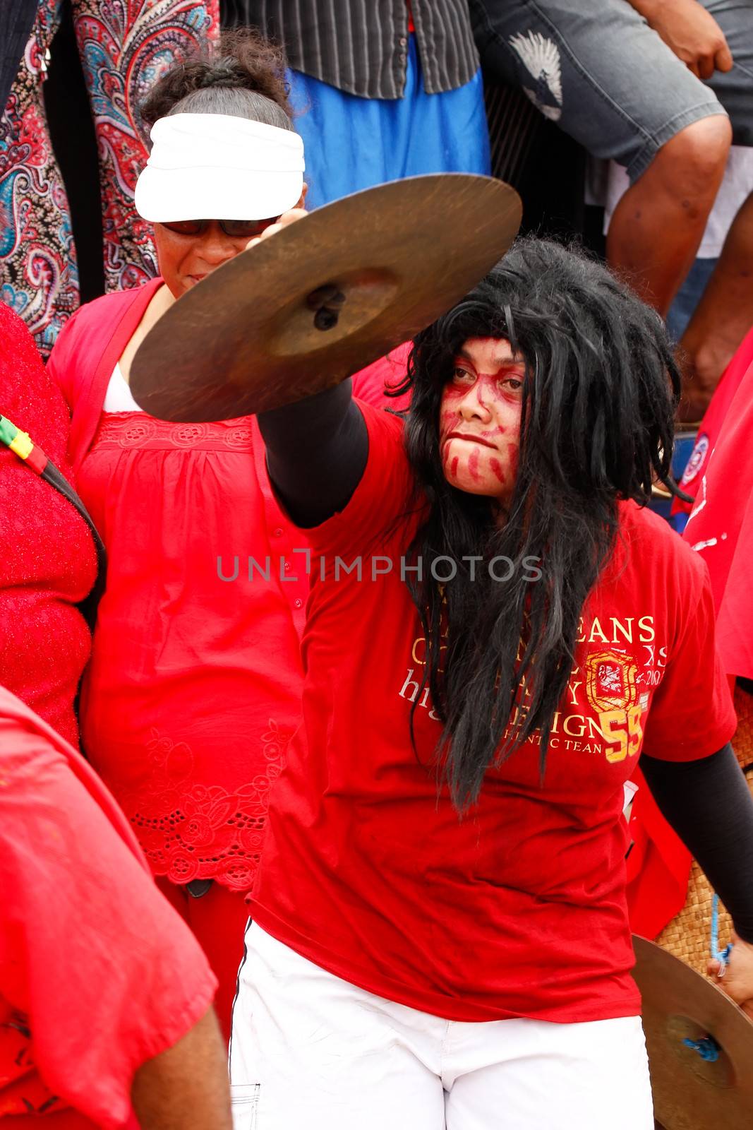 Woman celebrate arriving Fuifui Moimoi on Vavau island, Tonga by donya_nedomam