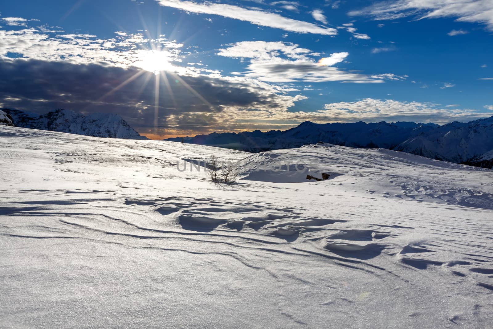 Ski Slope near Madonna di Campiglio Ski Resort, Italian Alps, It by anshar