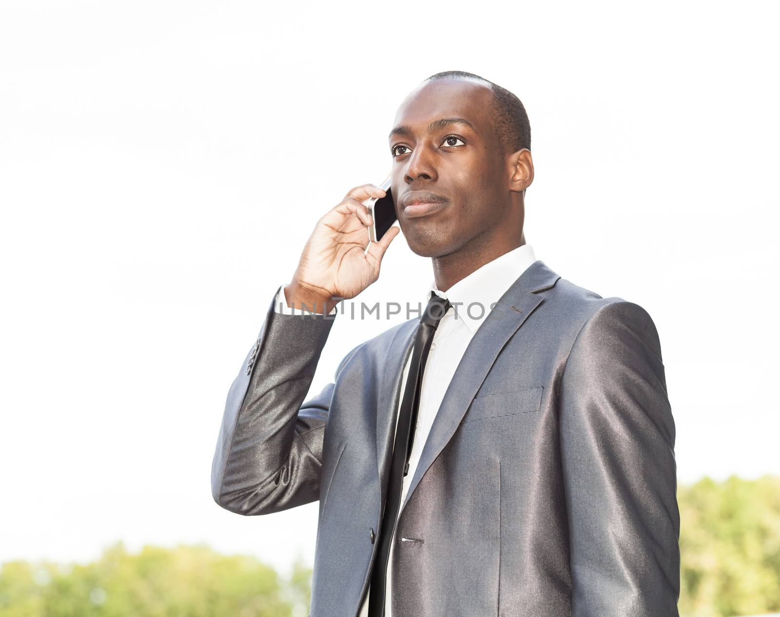 Portrait of a businessman on the phone, outdoor