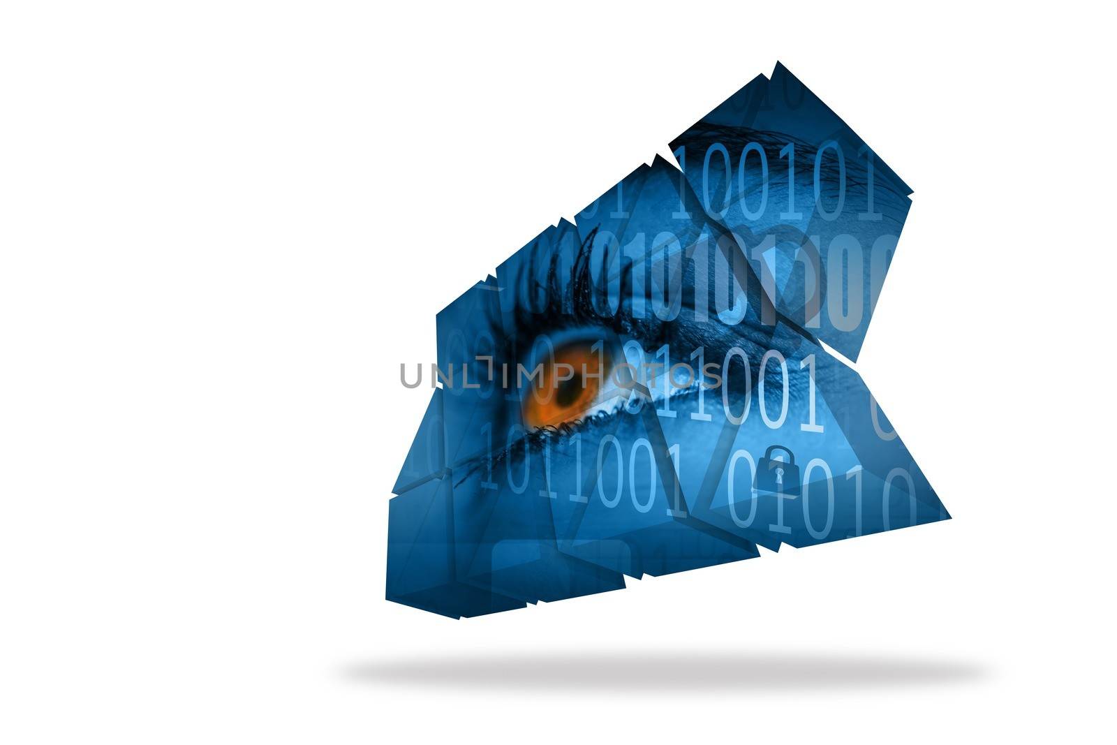 Eye and binary code on abstract screen by Wavebreakmedia