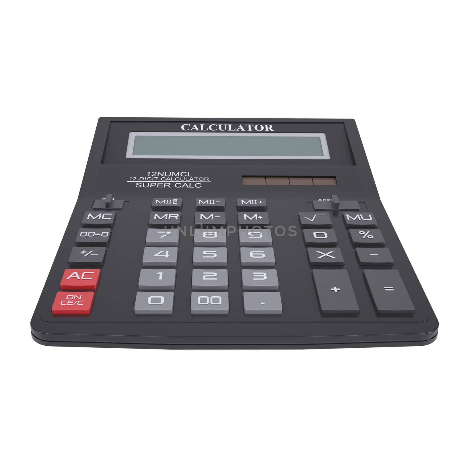 Black calculator. Isolated render on a white background