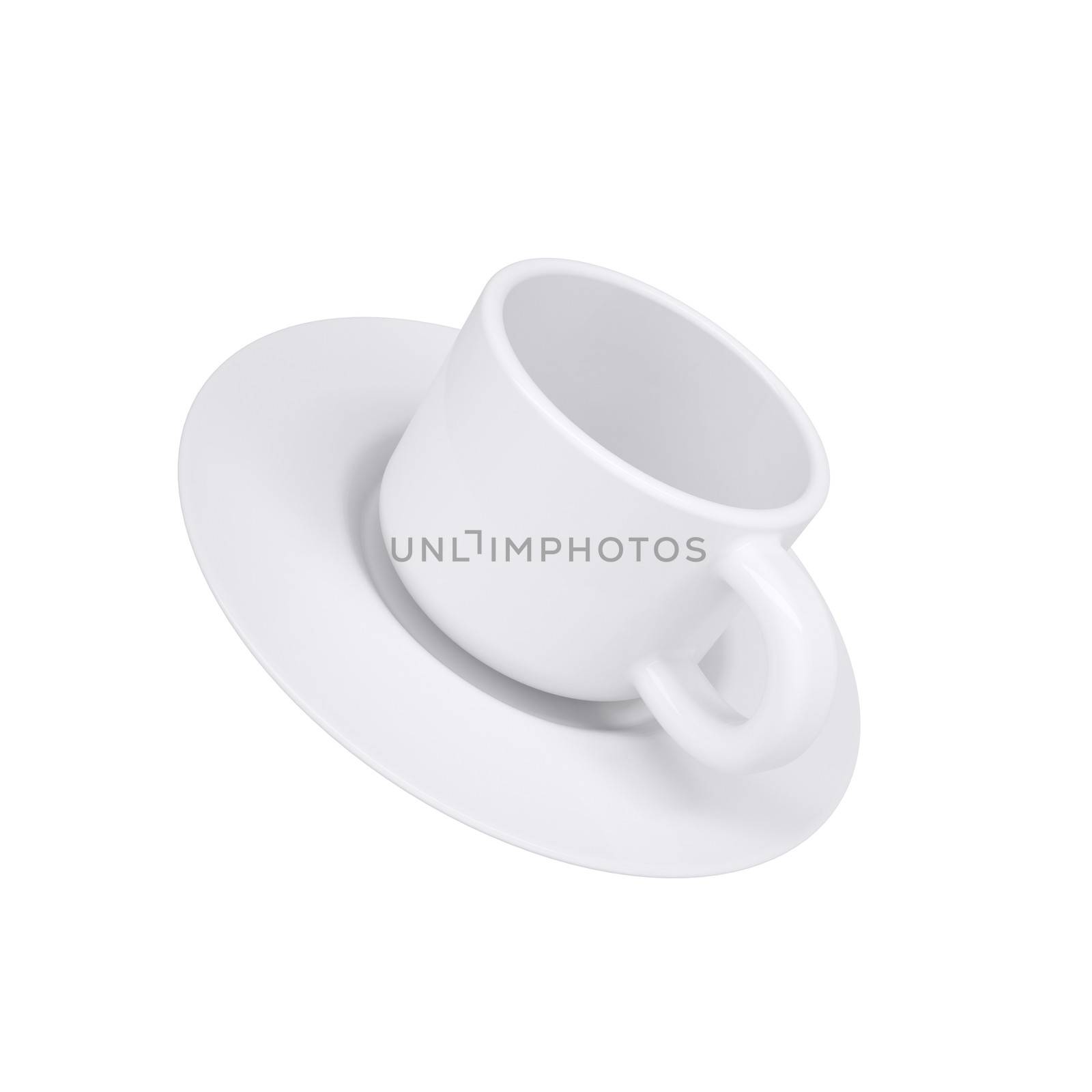 White coffee cup and saucer by cherezoff