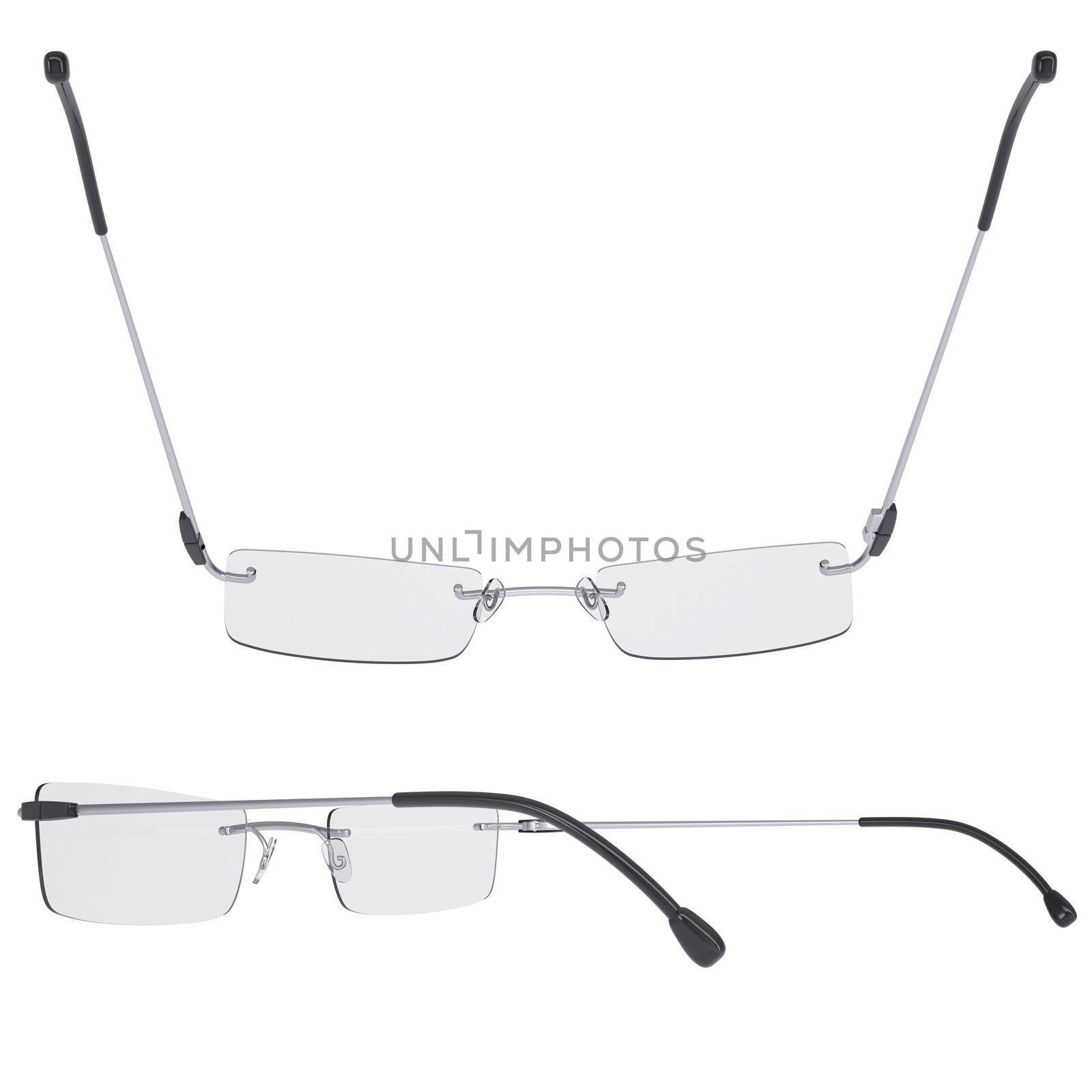 Modern glasses. Isolated render on a white background