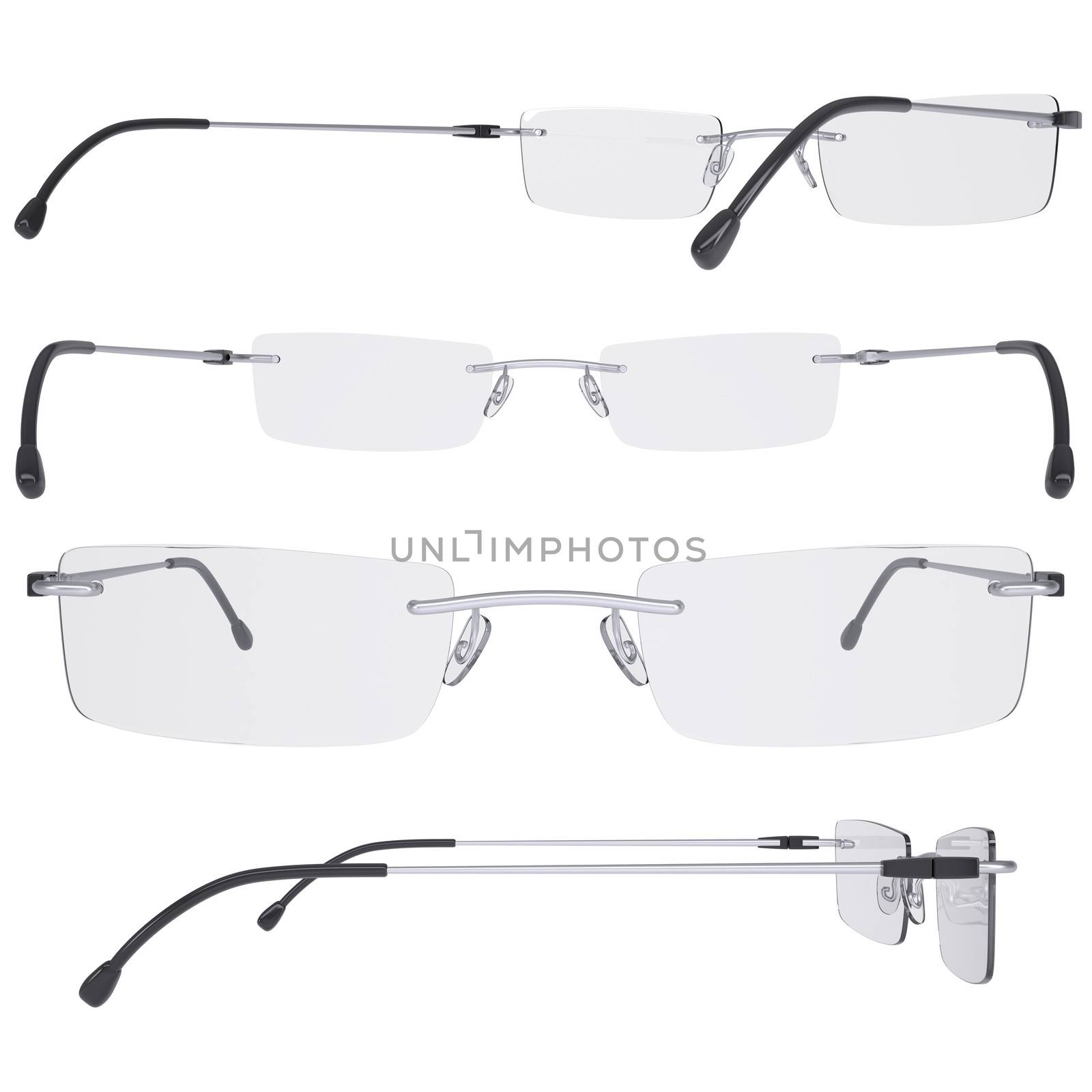 Modern glasses. Isolated render on a white background