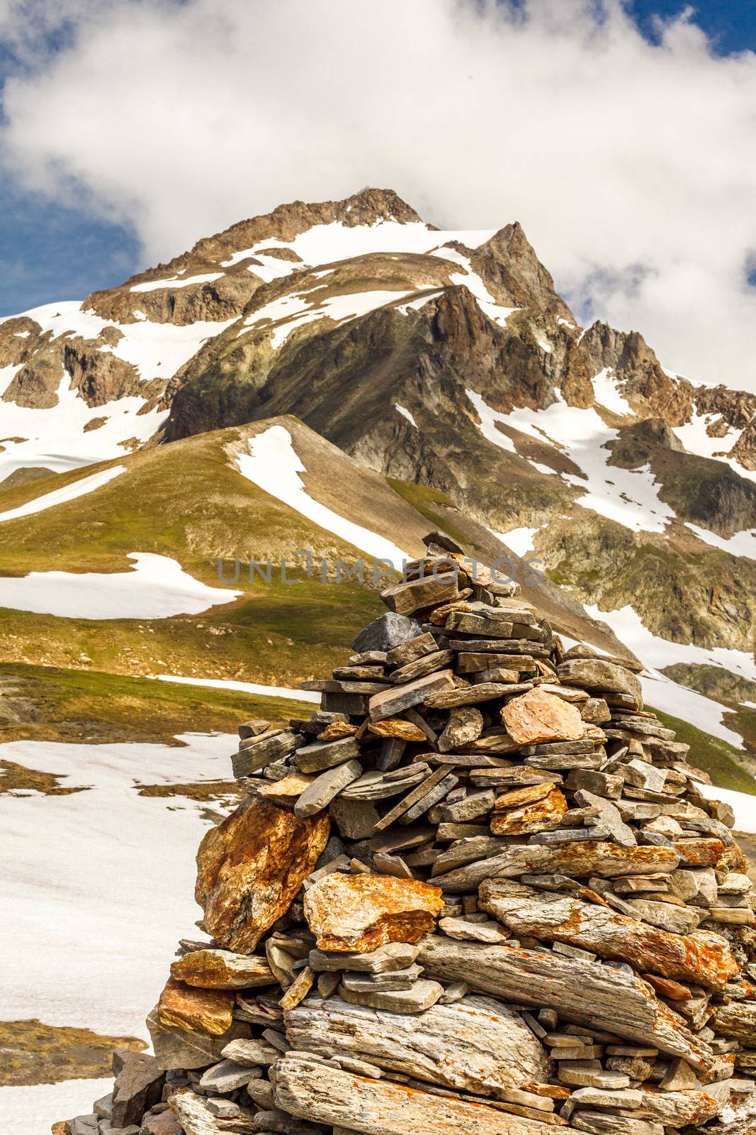 Tops of mountains in the French Alps