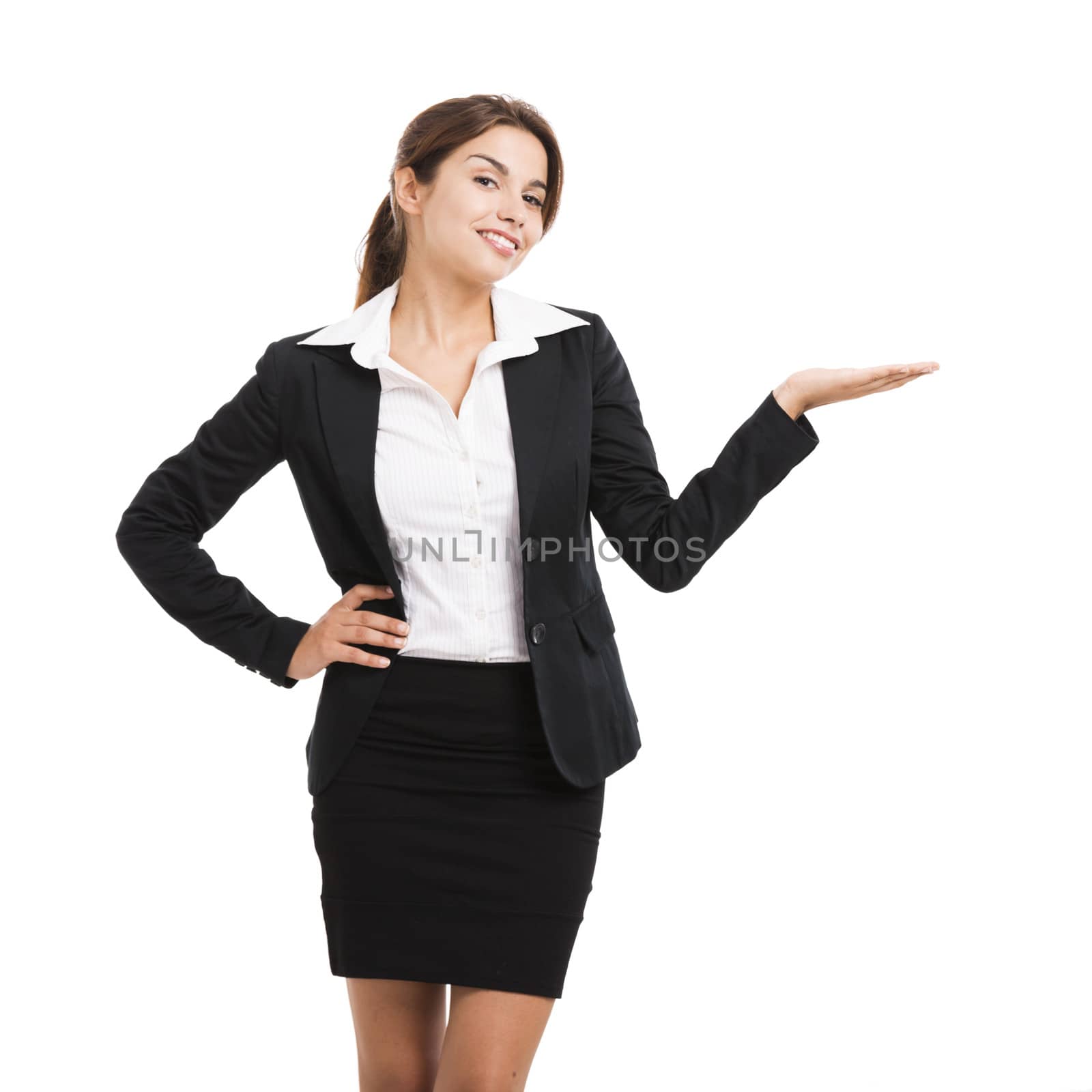 Business woman showing something by Iko