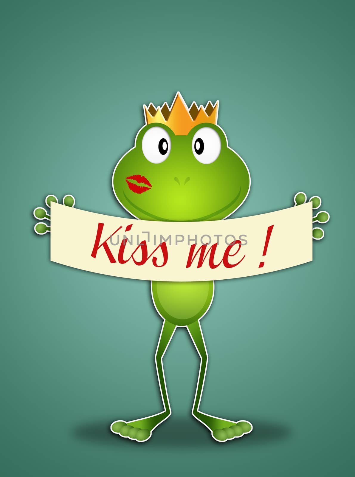 illustration of a Frog with kiss