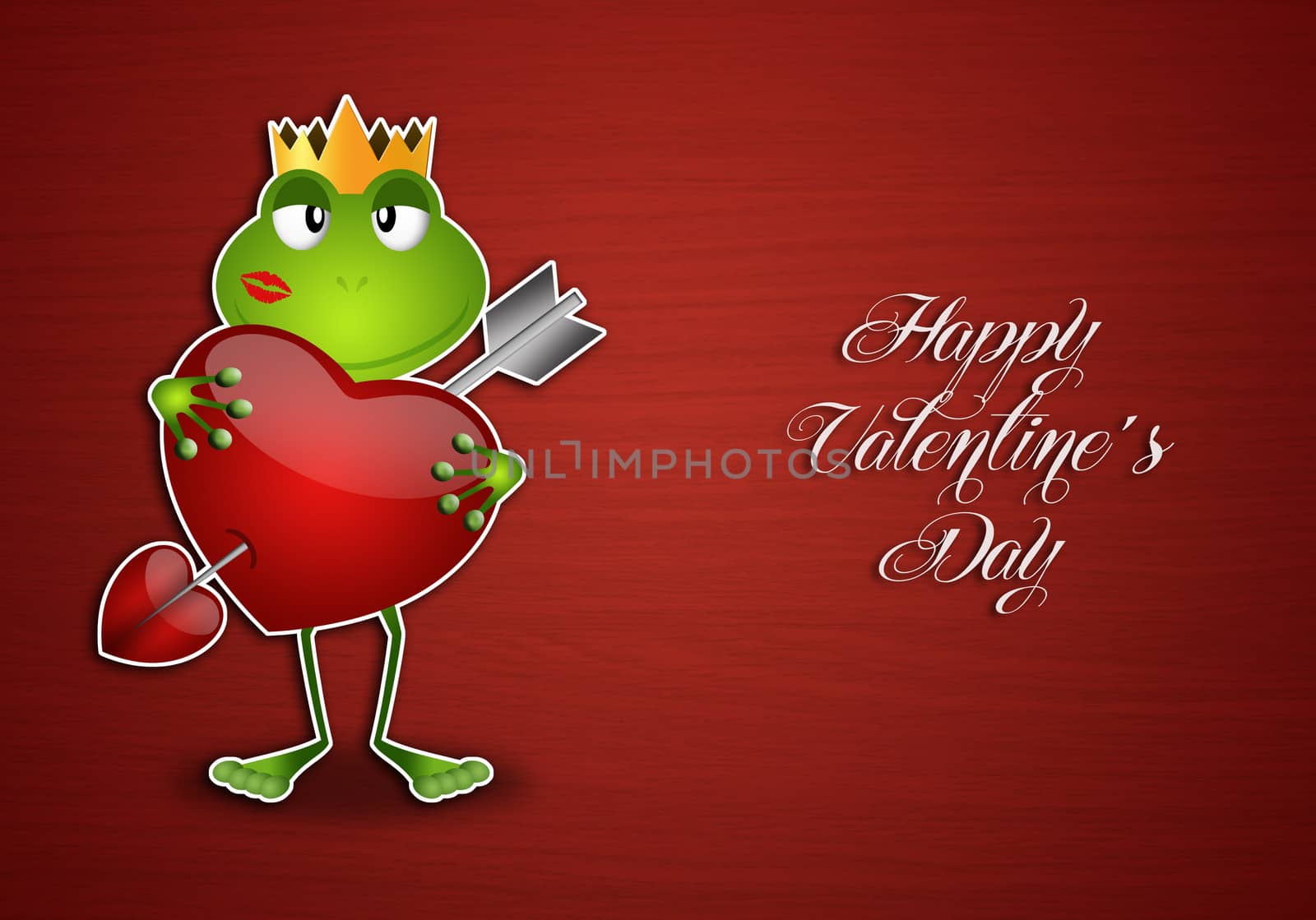 Frog with heart in Valentine's Day