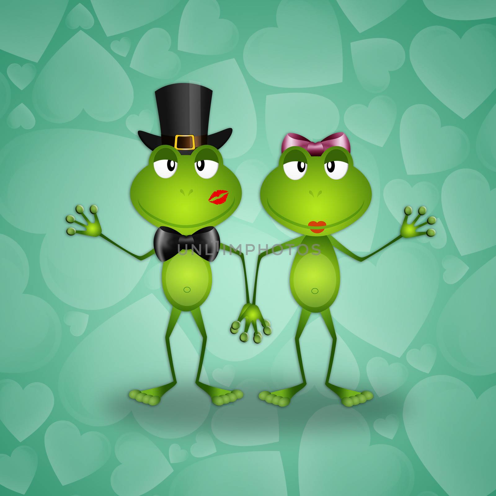Two frogs in love