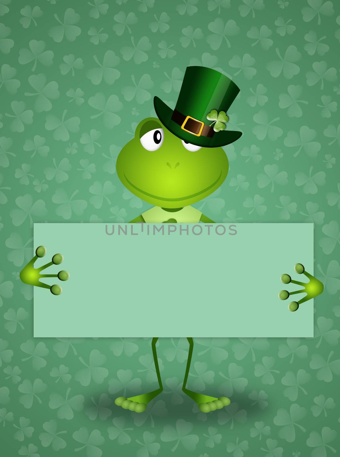 Frog with hat in St. Patrick's Day by sognolucido
