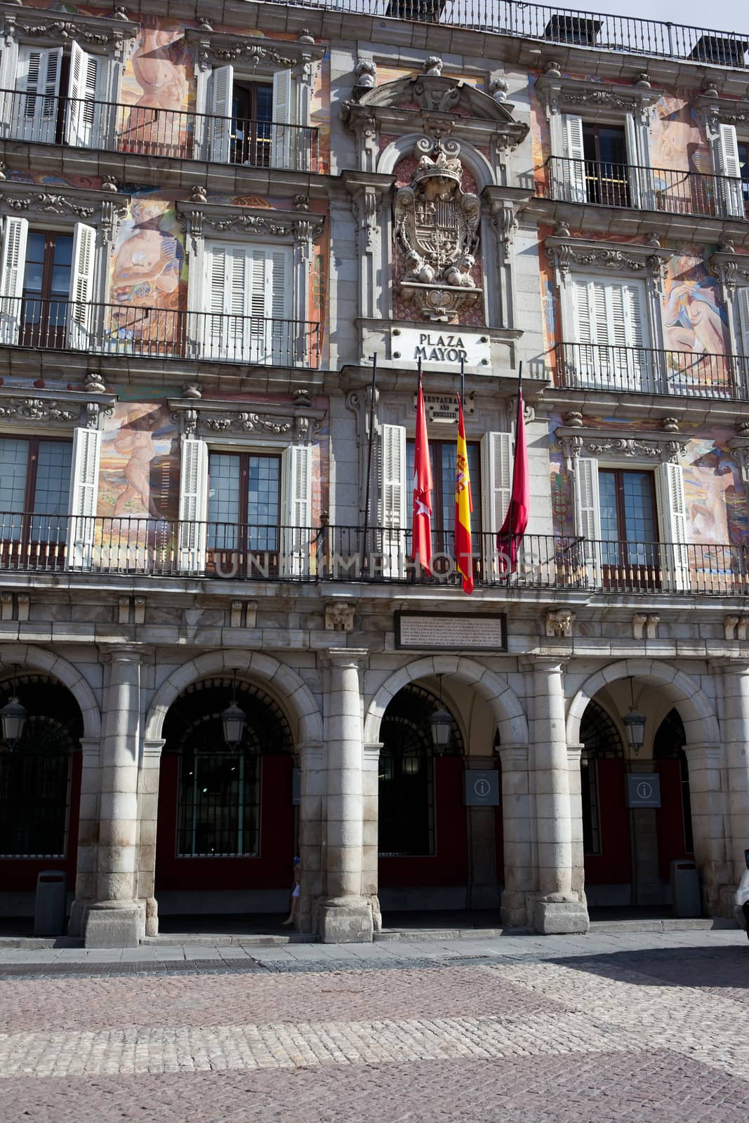 Famous Casa de la Panaderia on Plaza Mayor in Madrid, Spain