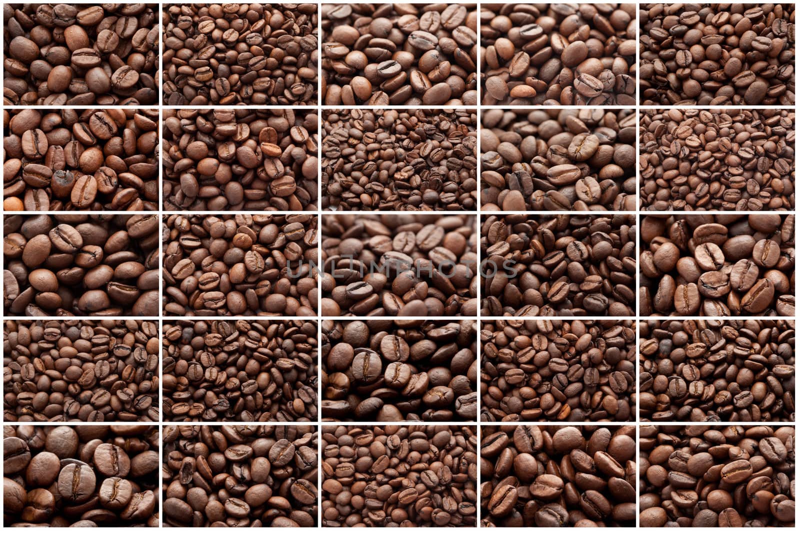 Close-up of brown coffee beans, background texture