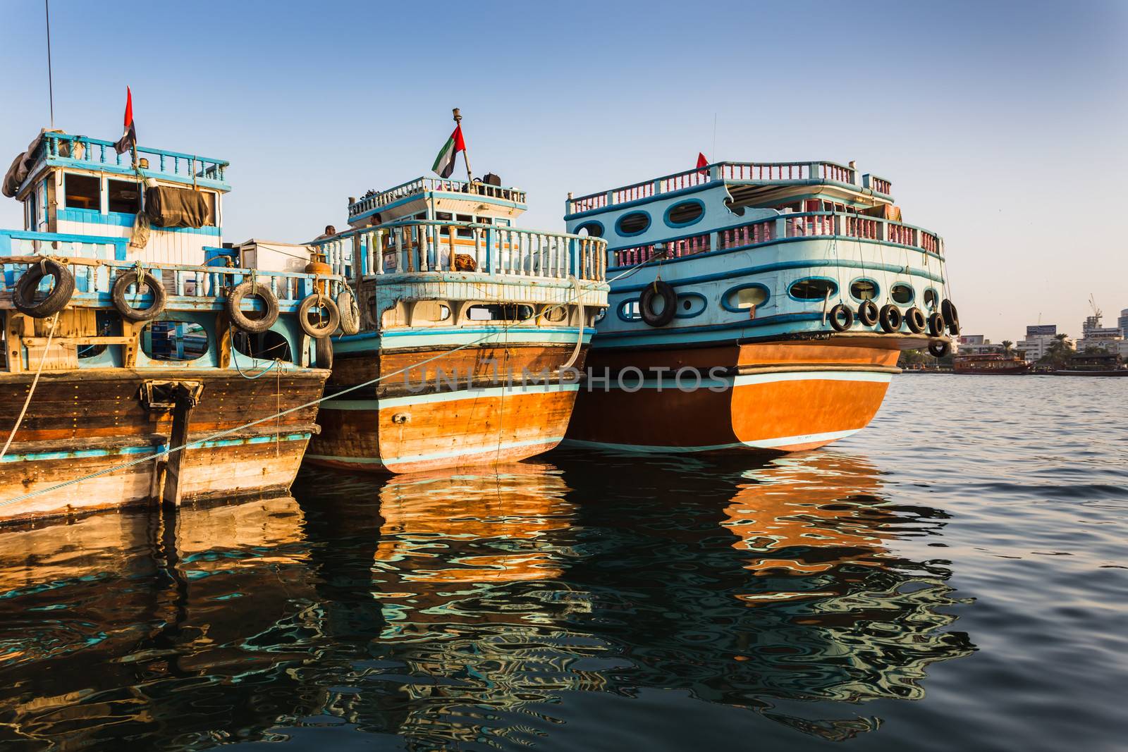  Boats on the Bay Creek in Dubai, UAE by oleg_zhukov