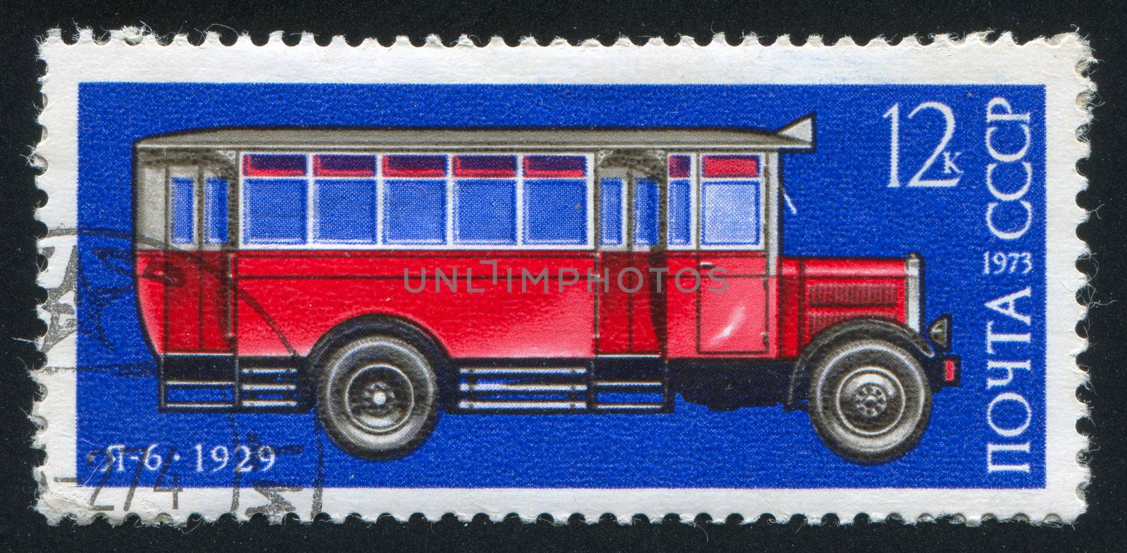 RUSSIA - CIRCA 1973: stamp printed by Russia, shows Ya-6 autobus, circa 1973
