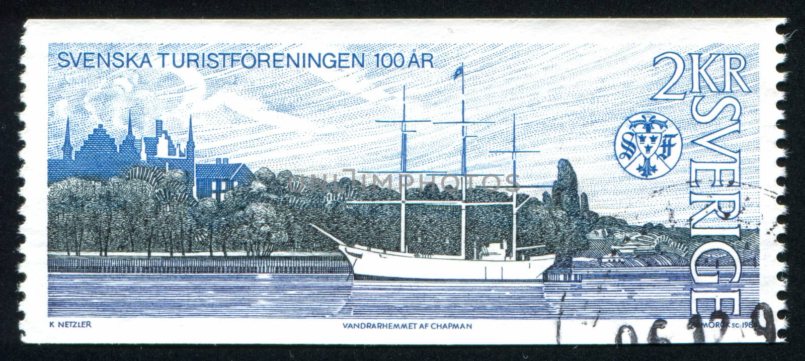 SWEDEN - CIRCA 1985: stamp printed by Sweden, shows Af Chapman Hostel, Stockholm, circa 1985