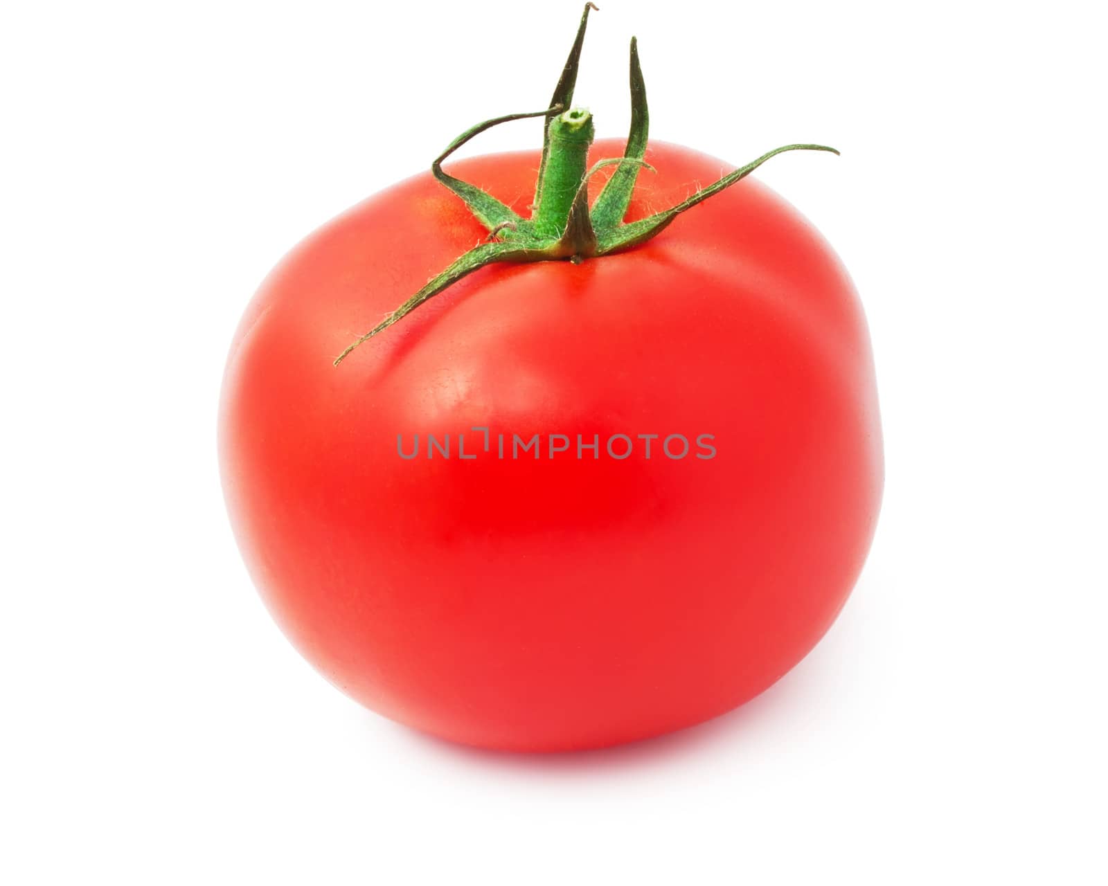 Red tasty tomato isolated on white background