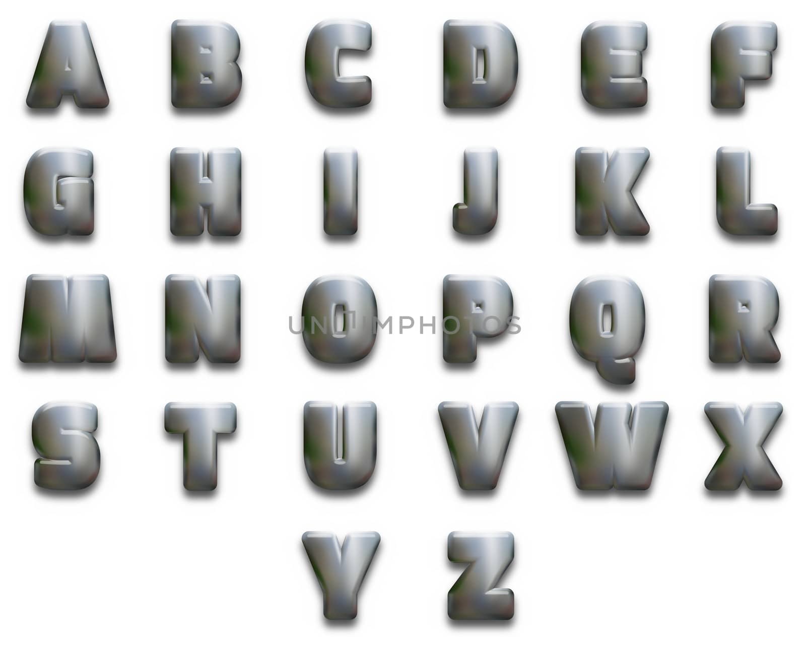 Illustration of chunky alphabet letters