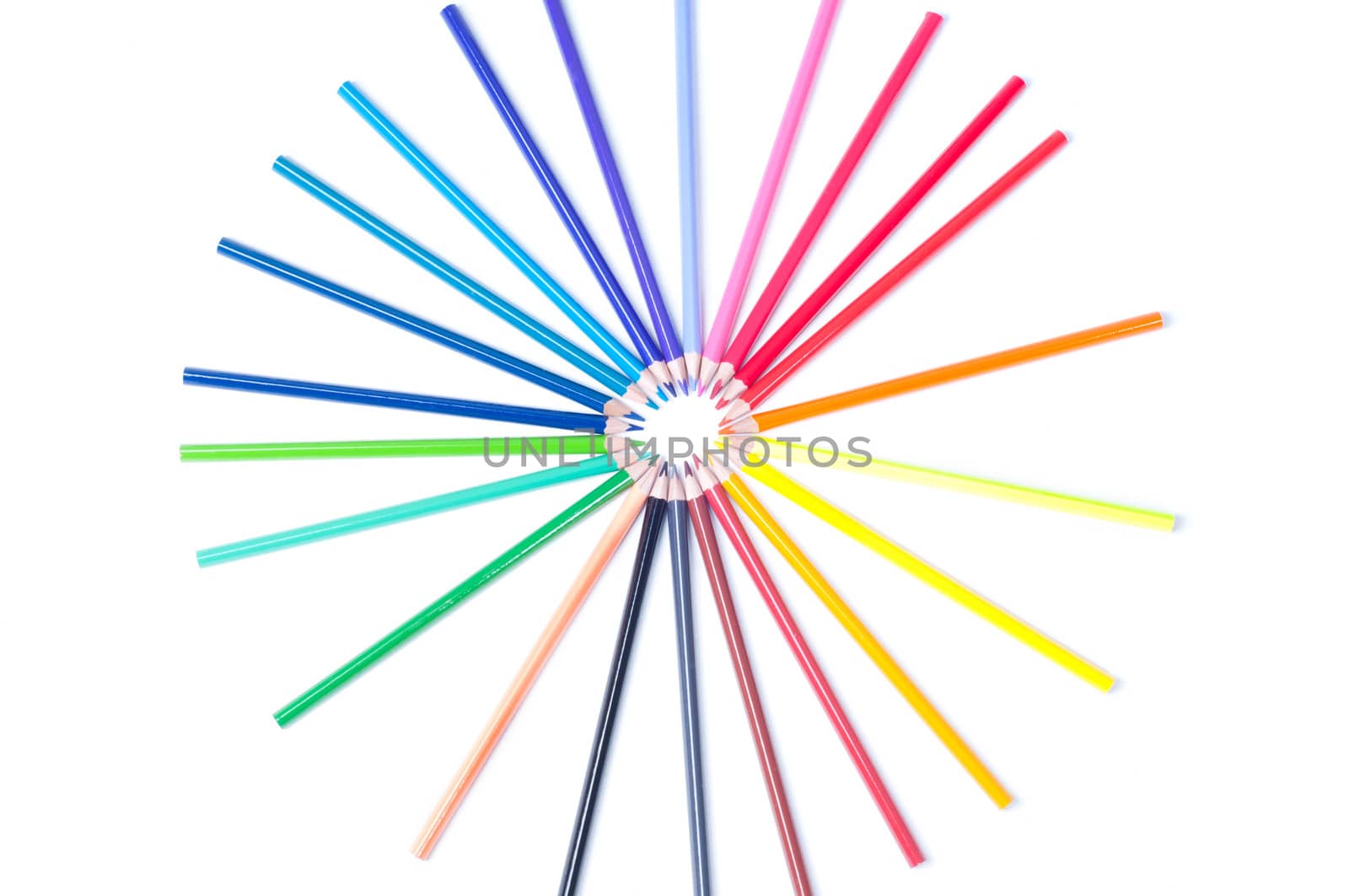 Shot of multicolored pencils isolated on white