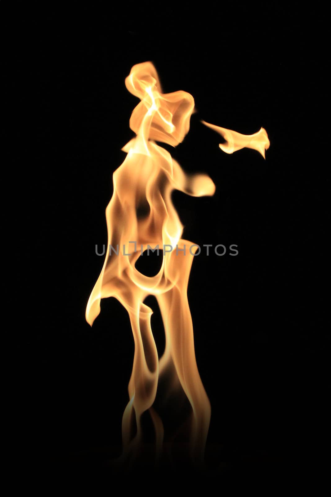 fire art, on a black background