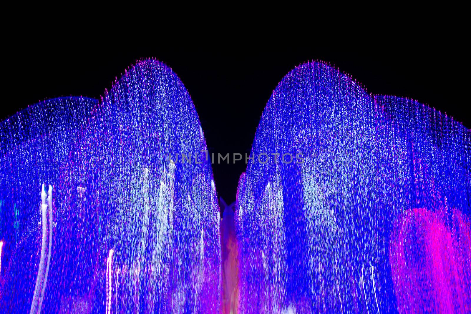 waterfall of neon light by apichart