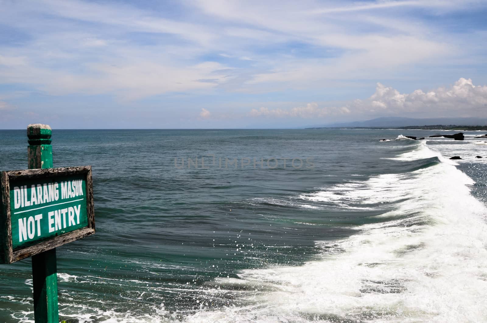 the Tanah Lot temple Complex, in Bali island Indonesia