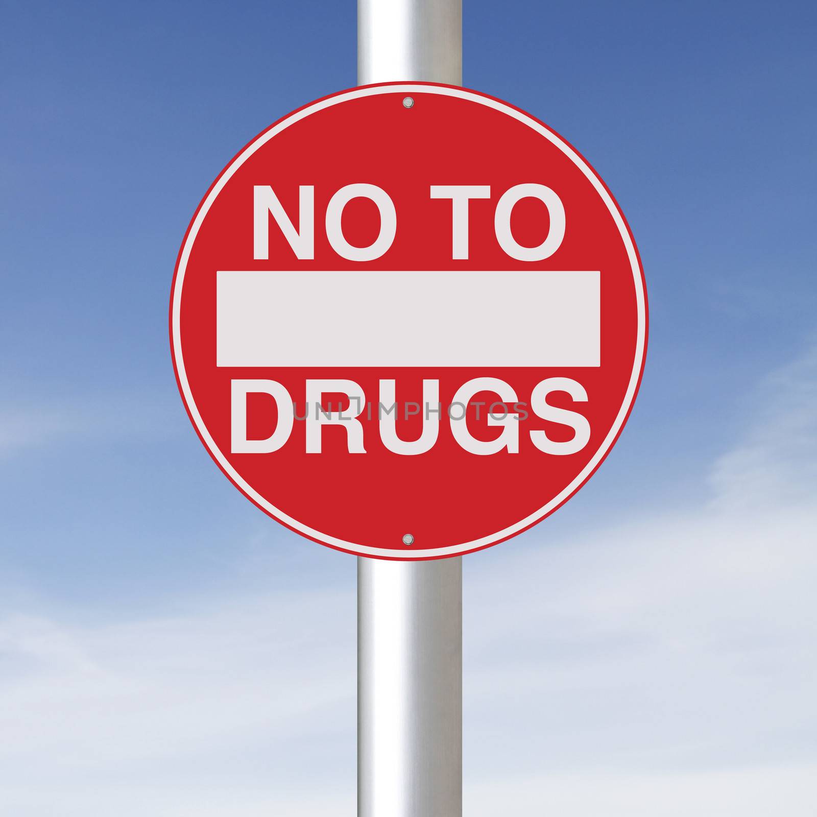 A conceptual road sign against drugs