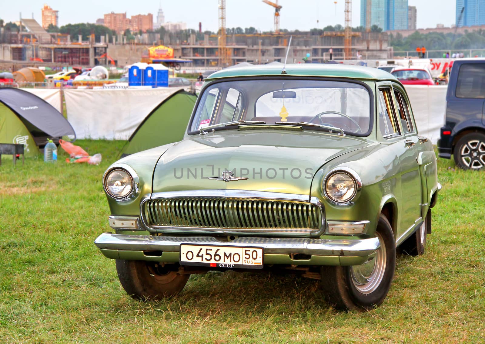 MOSCOW, RUSSIA - JULY 6: Soviet luxury car GAZ-21 Volga exhibited at the annual International Motor show Autoexotica on July 6, 2012 in Moscow, Russia.