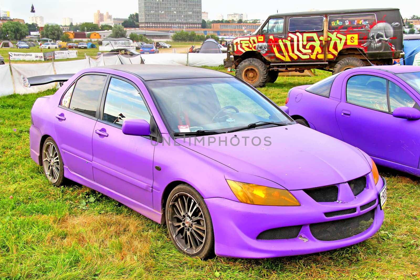 MOSCOW, RUSSIA - JULY 6: Japanese motor car Mitsubishi Lancer exhibited at the annual International Motor show Autoexotica on July 6, 2012 in Moscow, Russia.