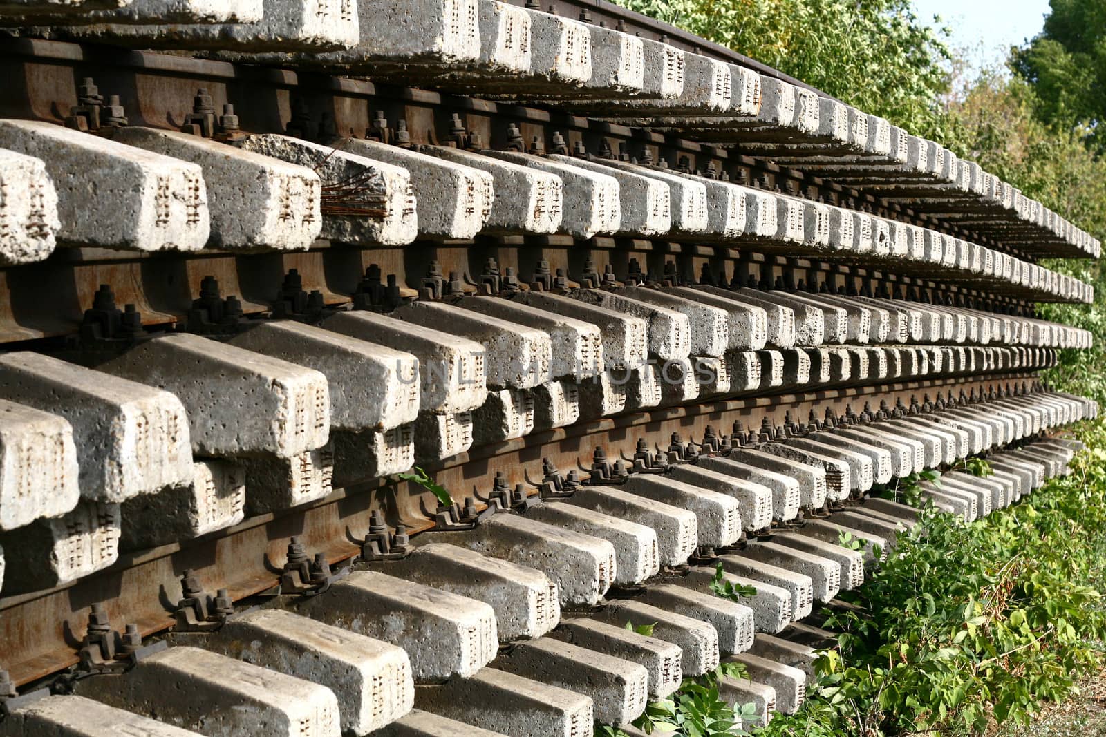 Old rusty rails and sleepers