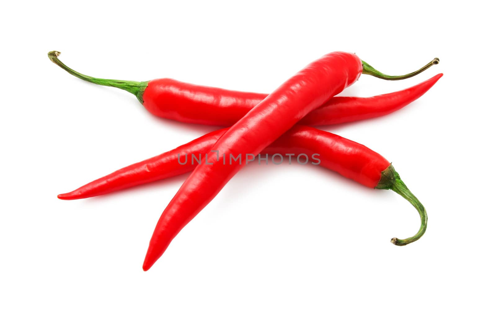 Red hot chili pepper isolated on white background