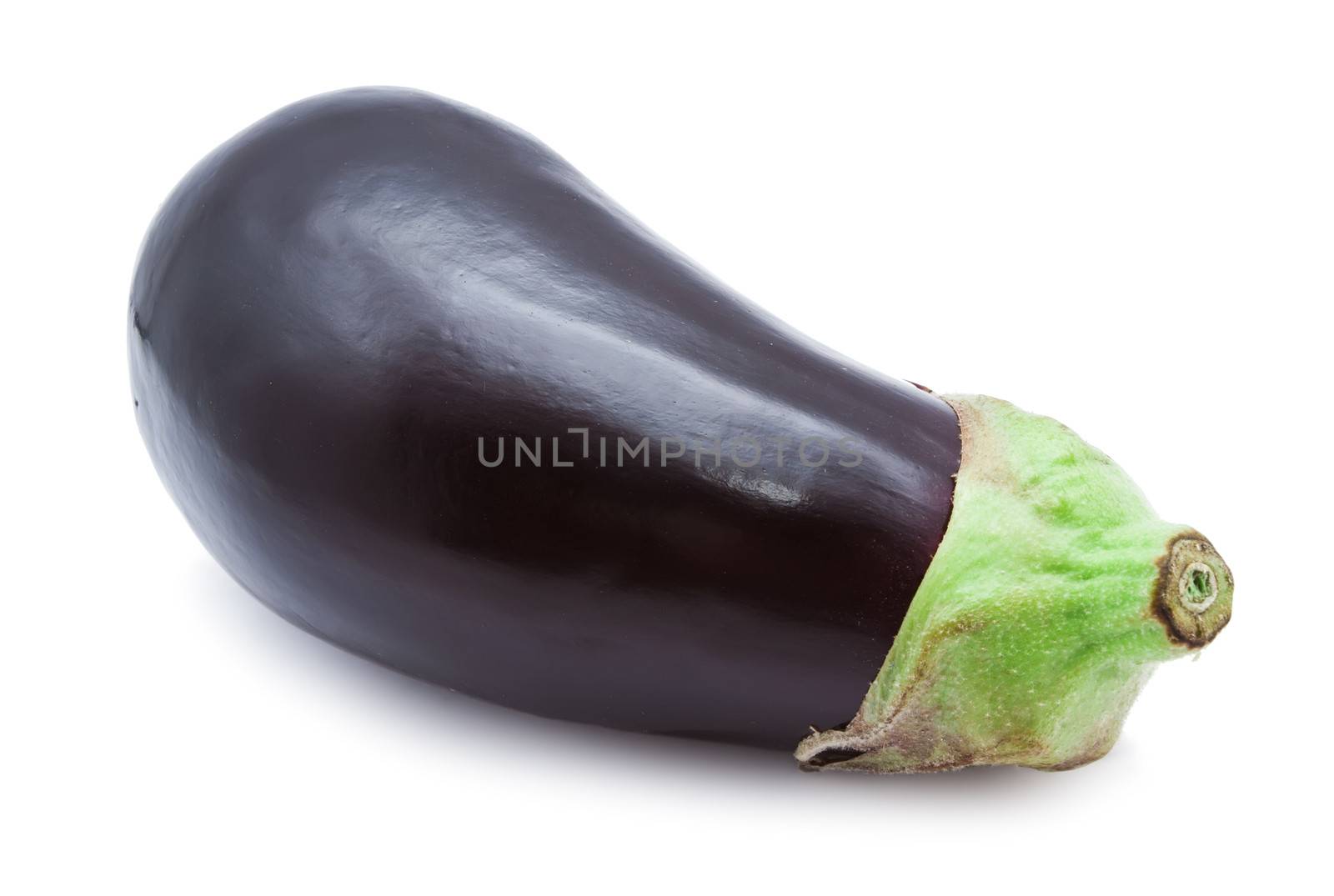 Ripe fresh aubergine or eggplant  isolated on white background