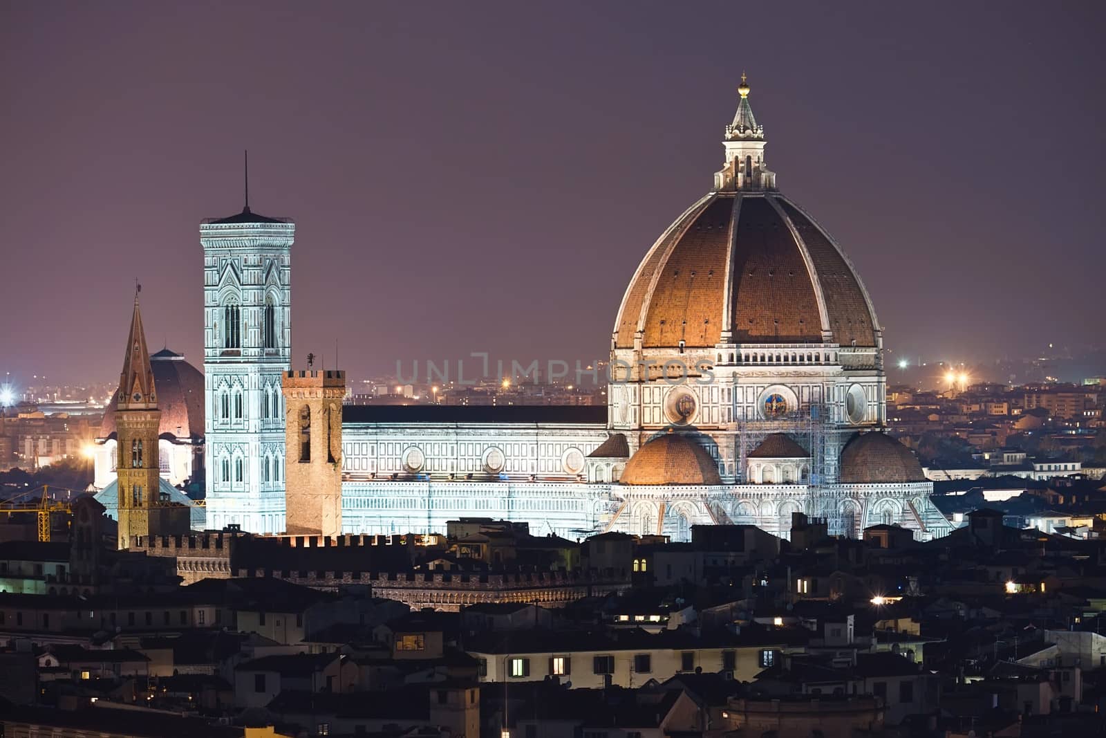 Florence cityscape with Duomo Santa Maria Del Fiore from Piazzale Michelangelo, Italy