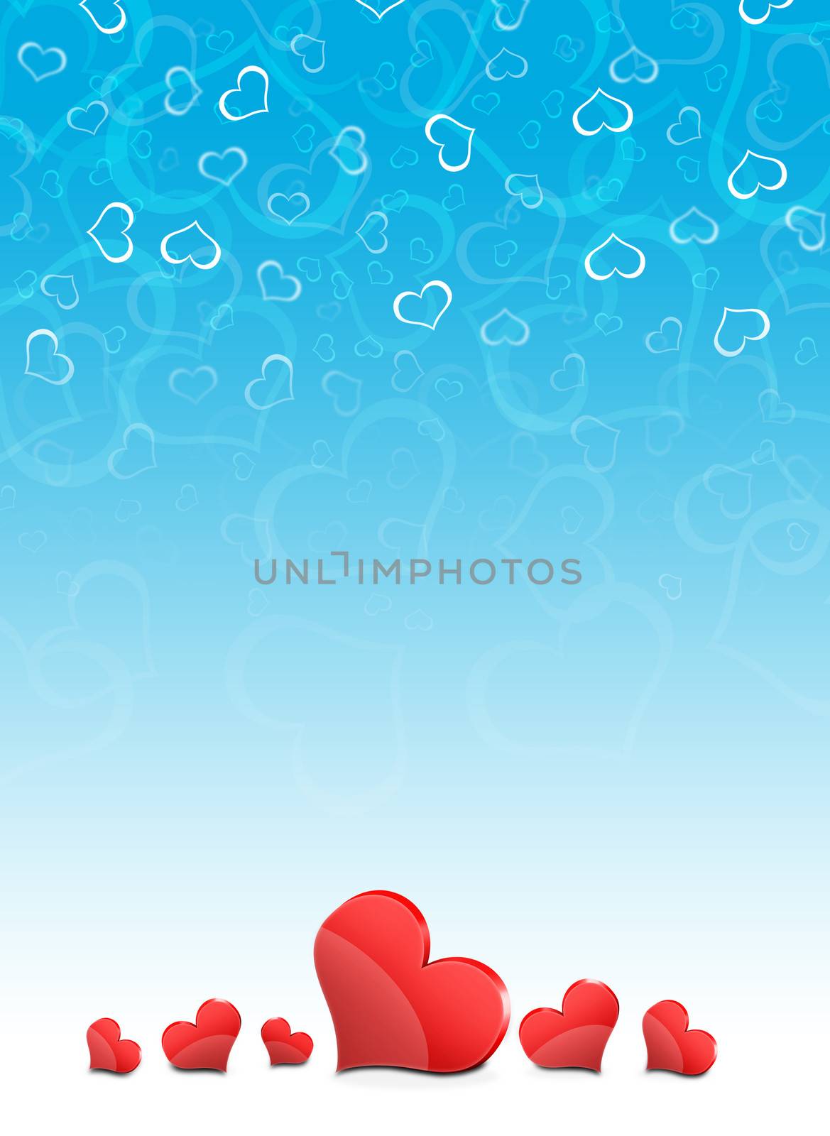 Abstract background of hearts by cherezoff