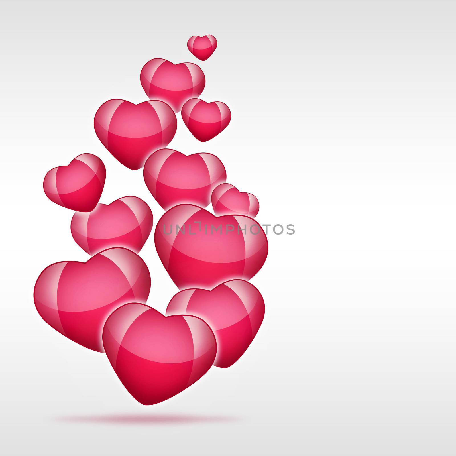 Abstract background of hearts by cherezoff