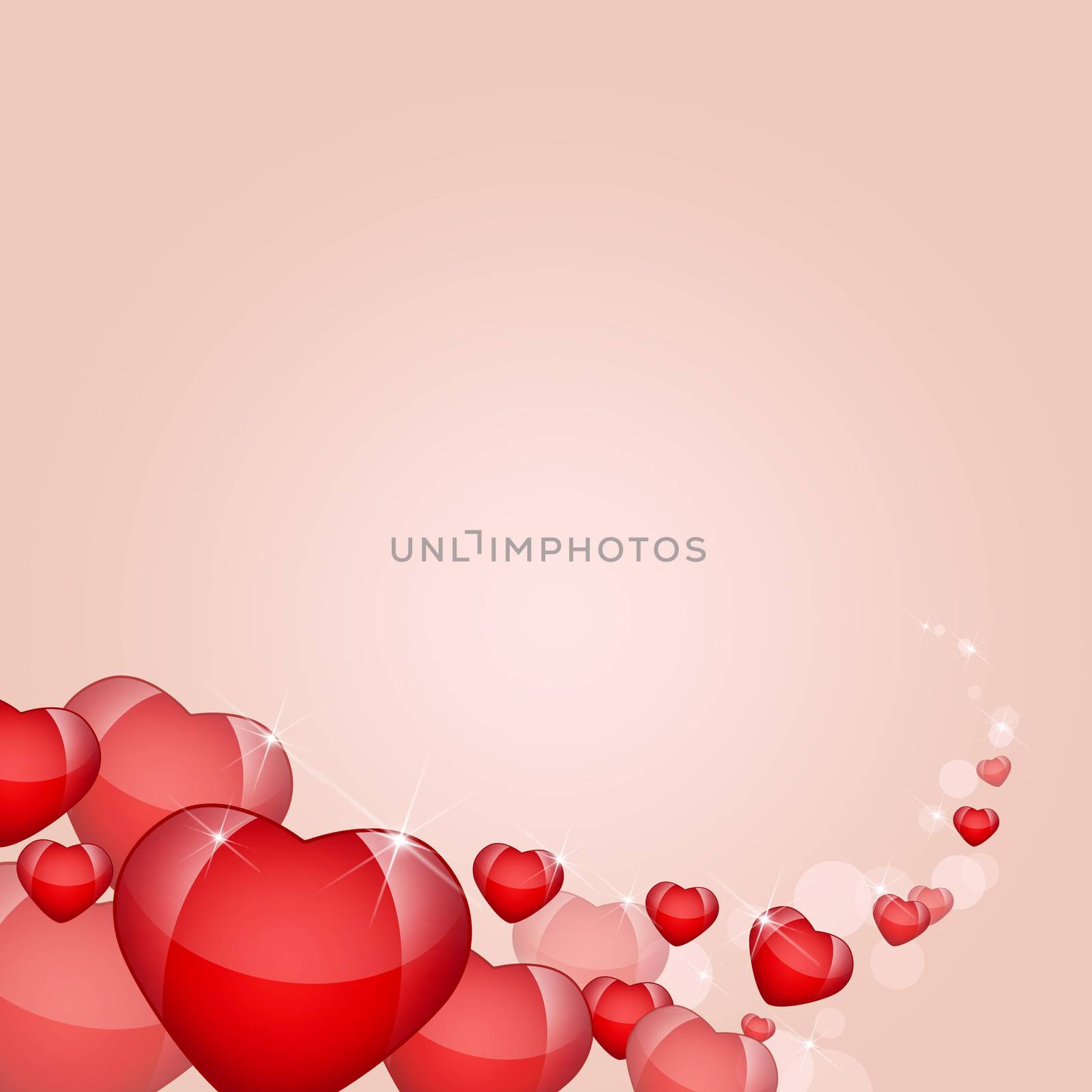 Abstract background of hearts by cherezoff