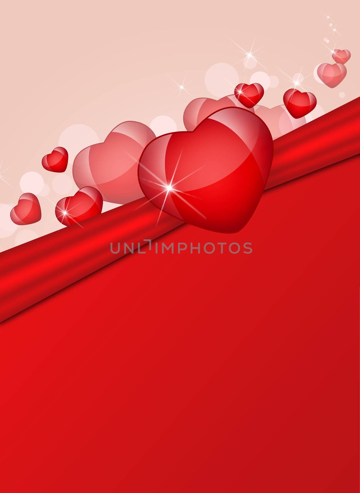 Abstract background of hearts by cherezoff