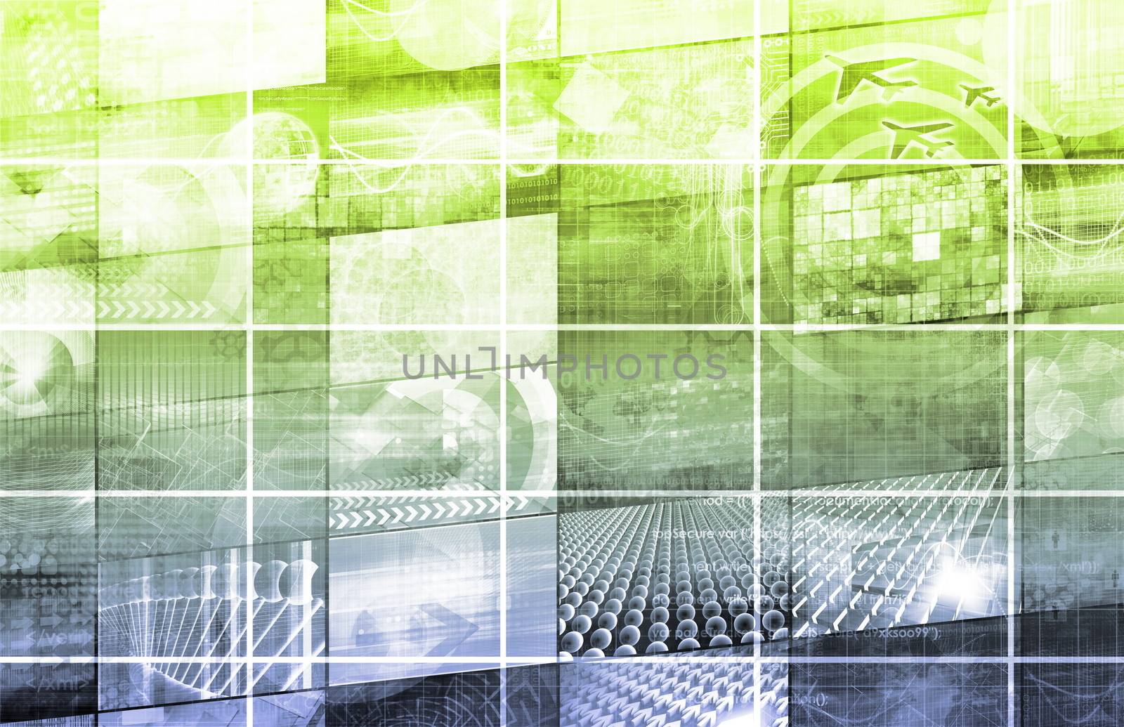Virtual Technology with Data Network Stream Art