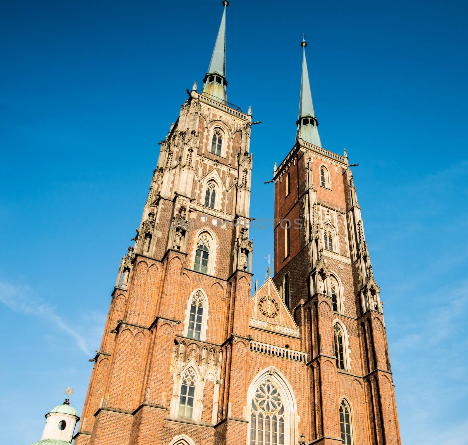 WROCLAW, POLAND - AUGUST 23: Cathedral of St. John the Baptist, The building was built in the Gothic style and is the first Gothic church in Poland on August 23, 2013 in Wroclaw, Poland