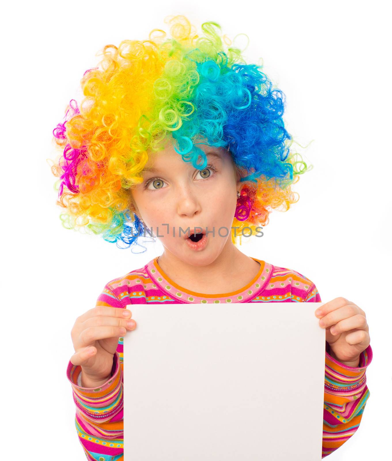 little girl in clown wig by GekaSkr