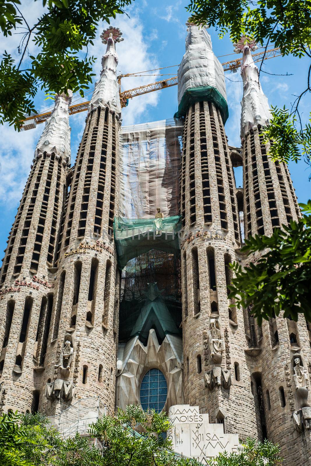 BARCELONA SPAIN - JUNE 03: La Sagrada Familia designed by Gaudi, which is being build since 19 March 1882 and is not finished yet June 03, 2013 in Barcelona, Spain.