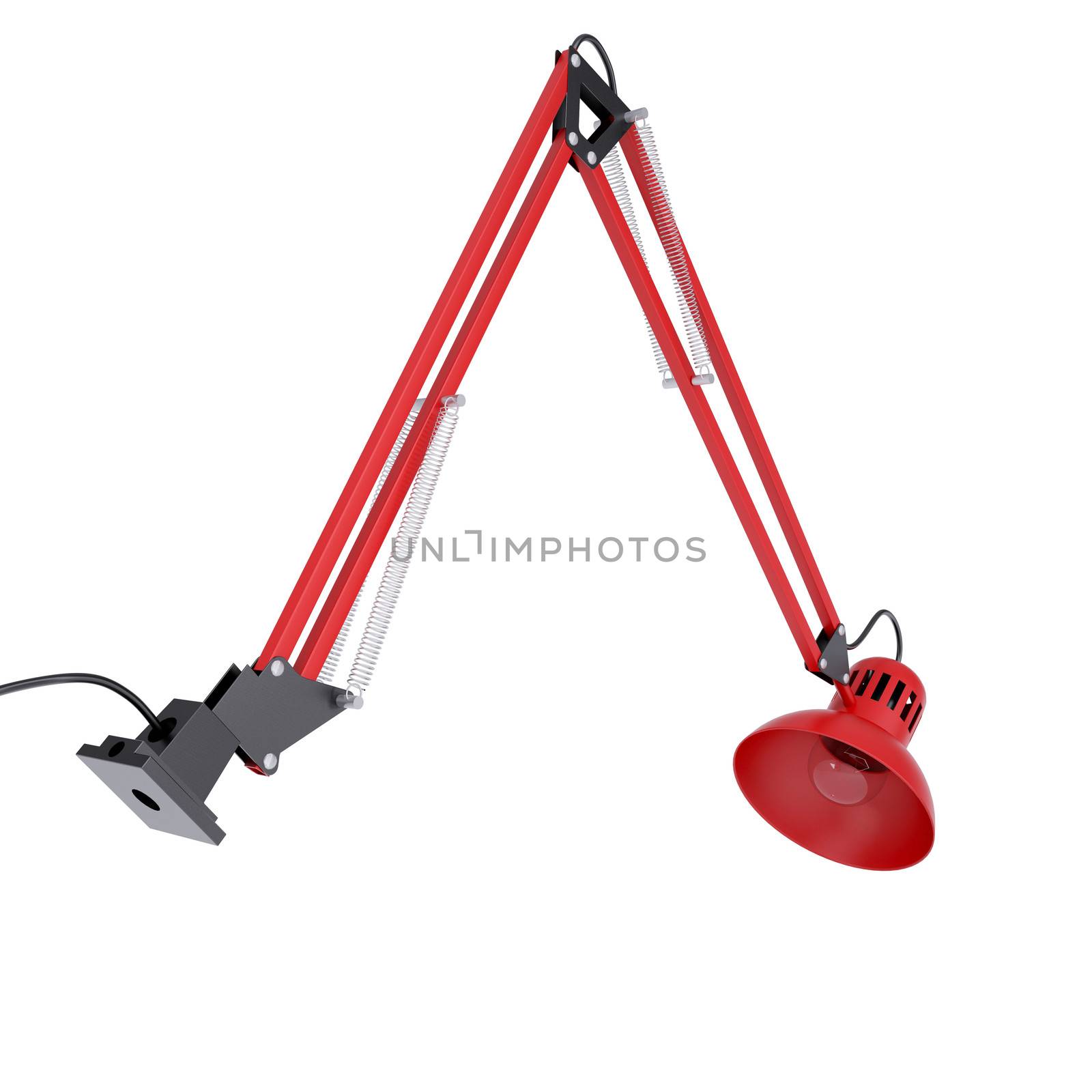 Red table lamp. Isolated render on white background