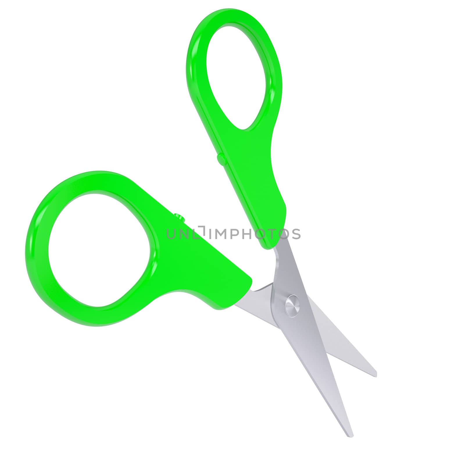 Scissors with green handles by cherezoff