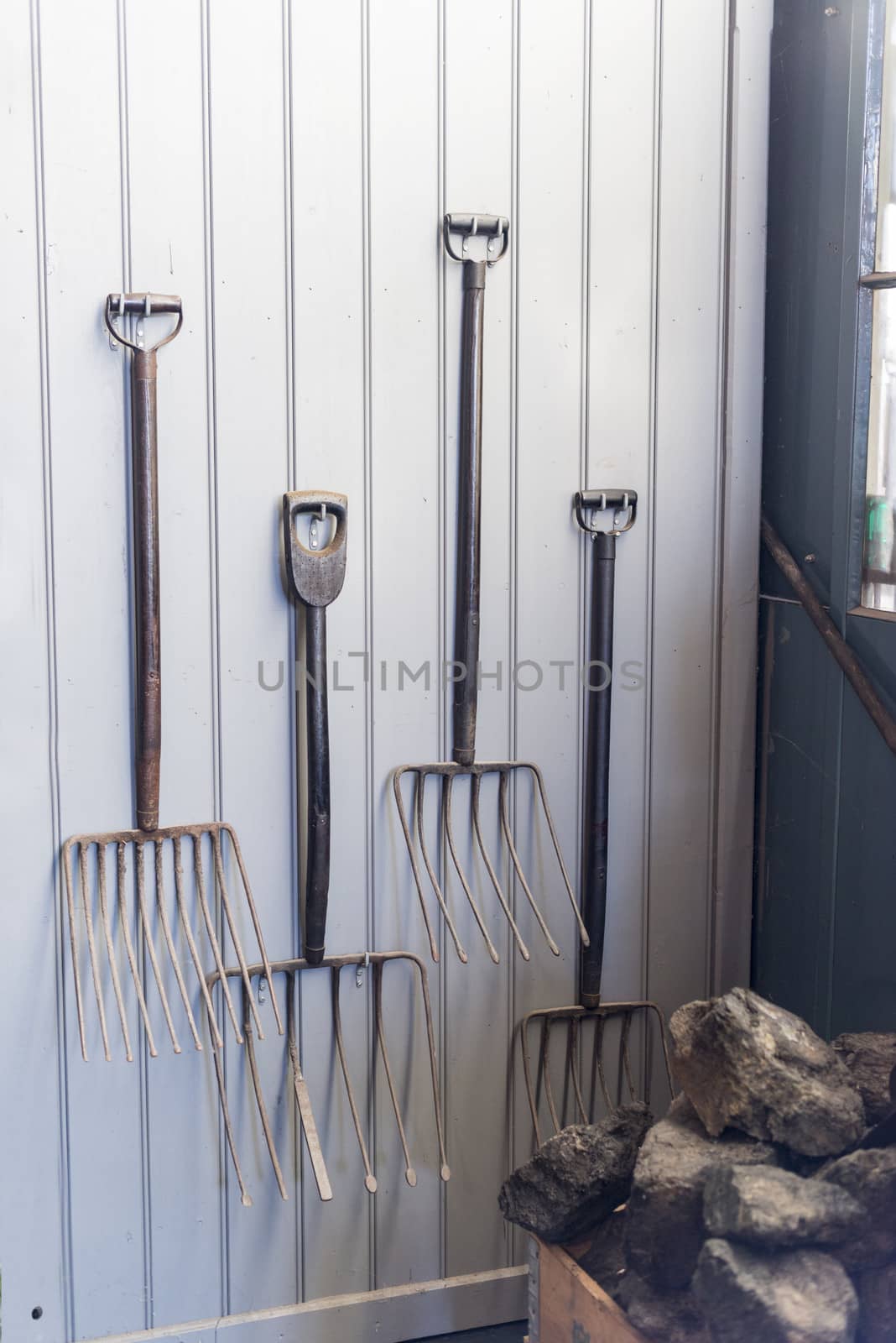 old pitcfork used to put coal in the steam boiler in industry