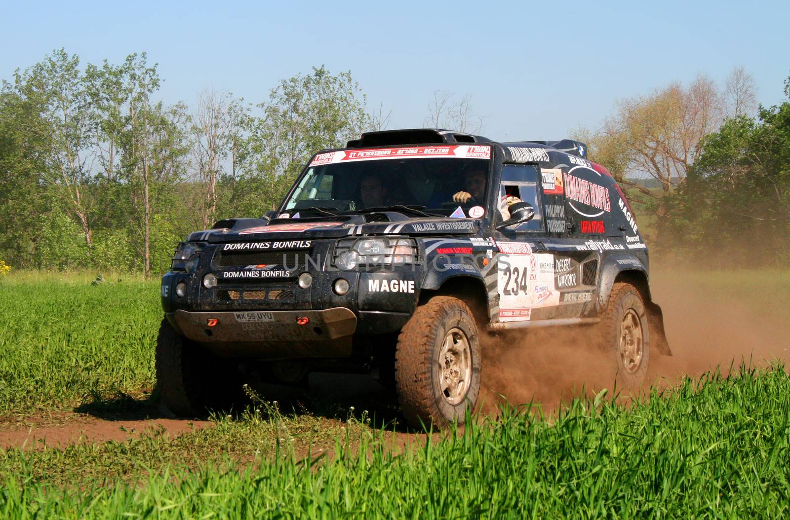 TATARSTAN, RUSSIA - JUNE 15: Jerome Bonfils's Desert Warrior Buggy (No. 234) competes at the rally Transorientale 2008 on June 15, 2008 near town of Naberezhnye Chelny, Tatarstan, Russia.