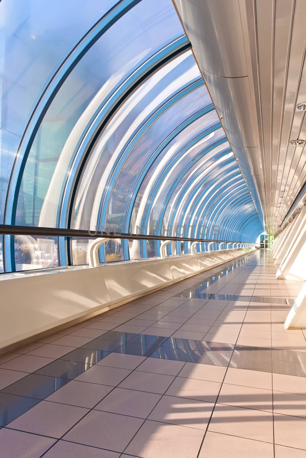 Modern office and shopping bridge of Moscow City, Russia