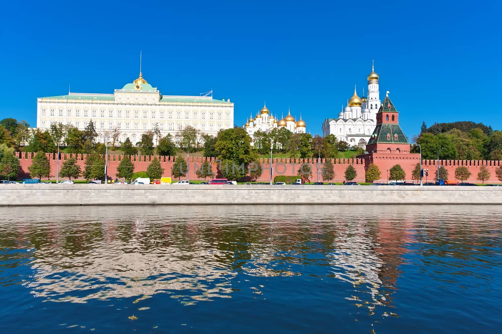 Beautiful view of  Moscow Kremlin and Moskva river, Russia